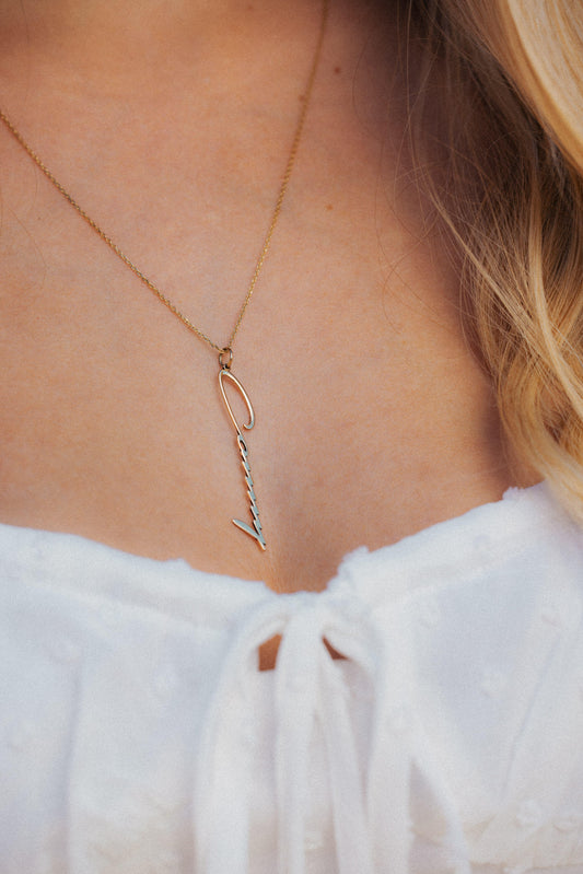 Name Necklace - Vertical Edgy